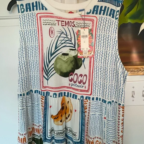 Farm Rio fun dress. Beautiful colors. New - Picture 5 of 7